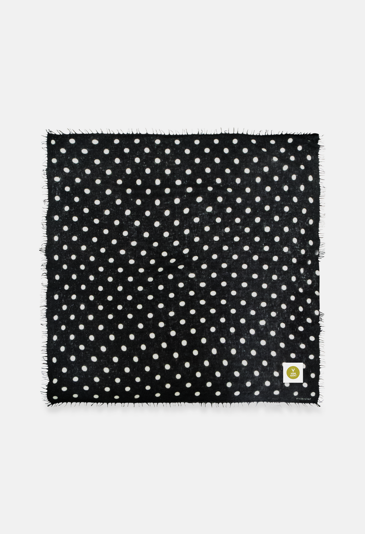 Polka Dot Bandana Black/White XL with Fringe