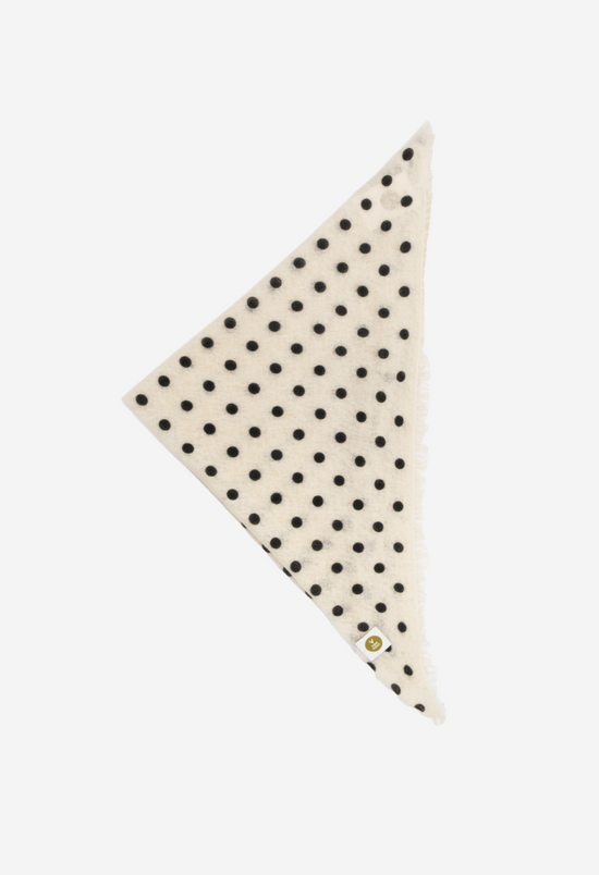 Bandana Polka White/Black XL with Fringes