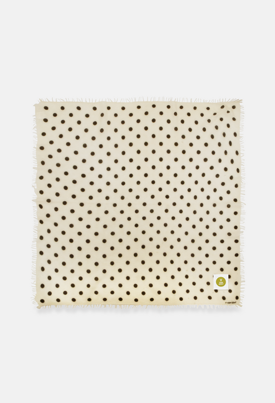 Bandana Polka Dots White/Black XL with Fringes