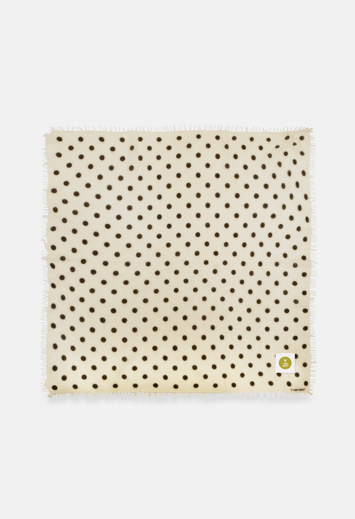 Bandana Polka Dots White/Black XL mit Fransen