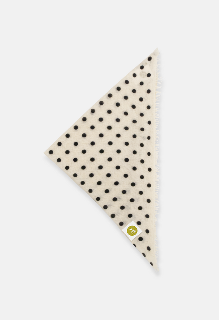 Bandana Polka Dots White/Black XL mit Fransen