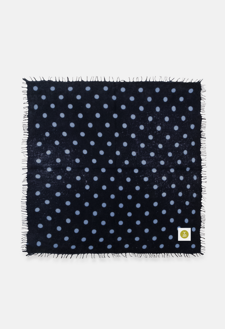 Bandana Polka Dot Dark Navy/Blue Bell mit Fransen