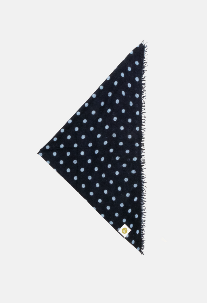 Bandana Polka Dot Dark Navy/Blue Bell XL mit Fransen