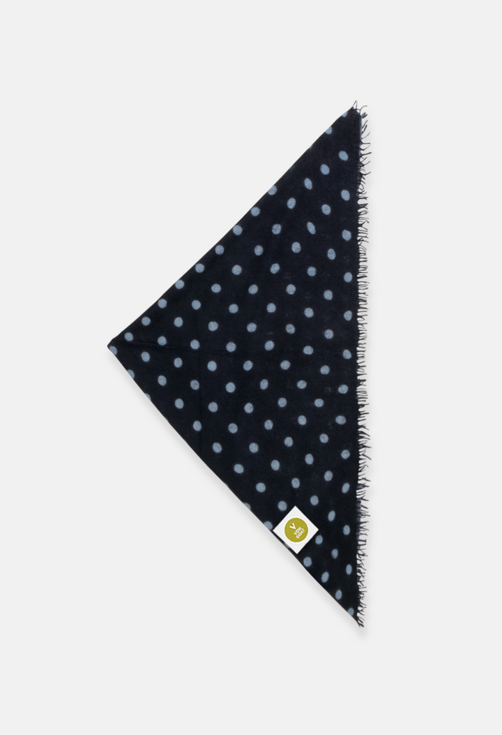 Bandana Polka Dot Dark Navy/Blue Bell XL mit Fransen