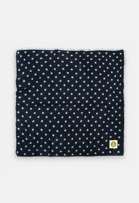 Bandana Polka Dot Dark Navy/Blue Bell XL mit Fransen
