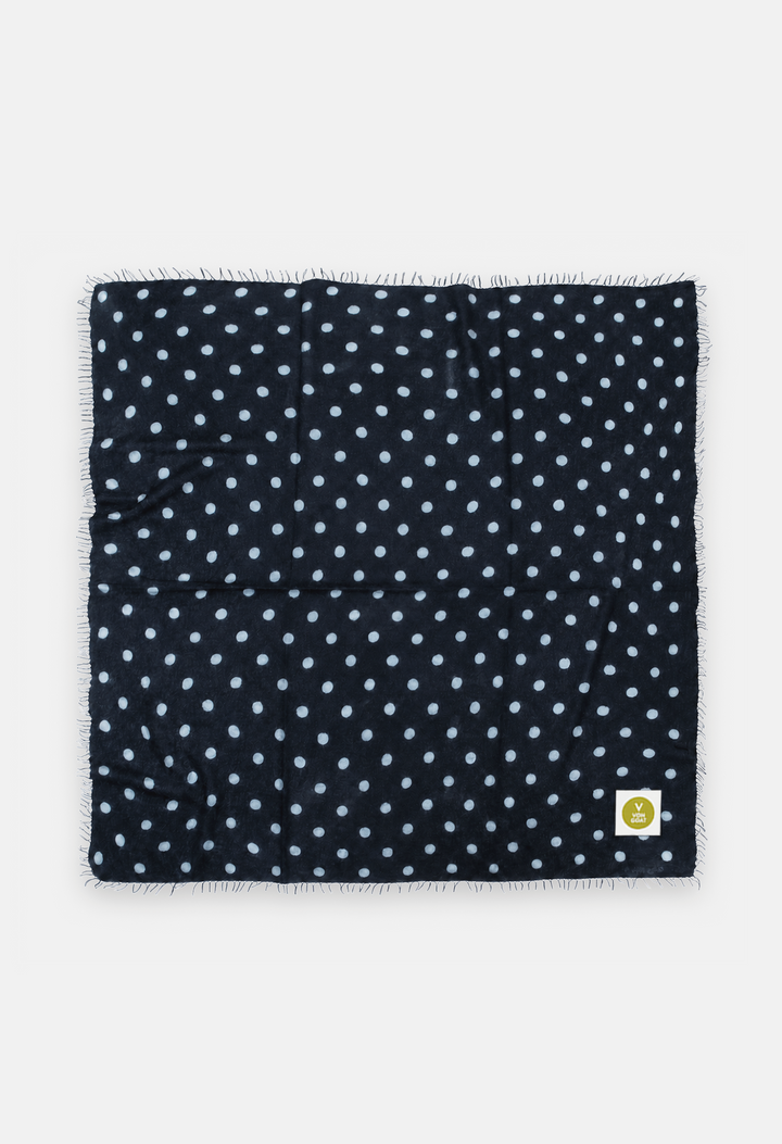 Bandana Polka Dot Dark Navy/Blue Bell XL mit Fransen