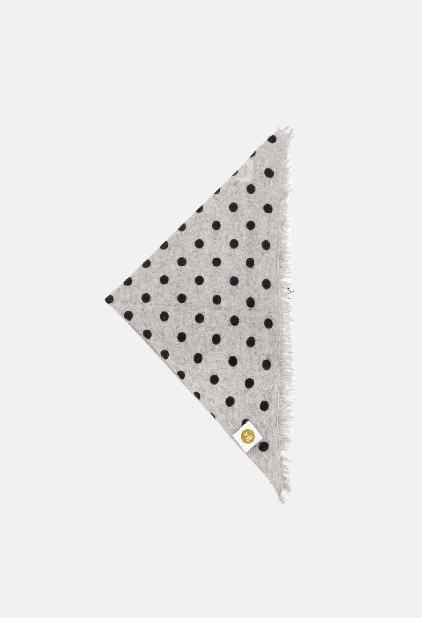 Bandana Polka Dot Mel. Light Grey/Schwarz mit Fransen