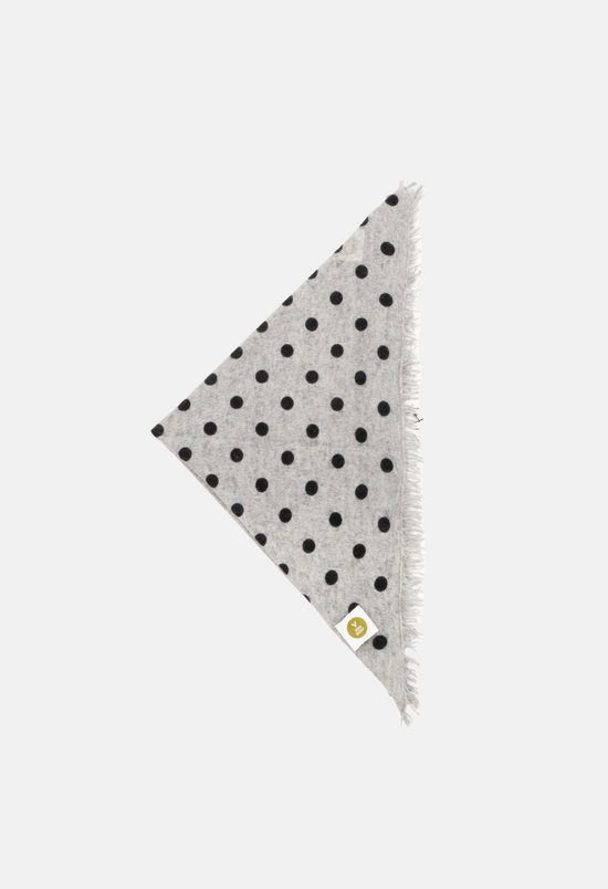 Bandana Polka Dot Mel. Light Grey/Schwarz mit Fransen