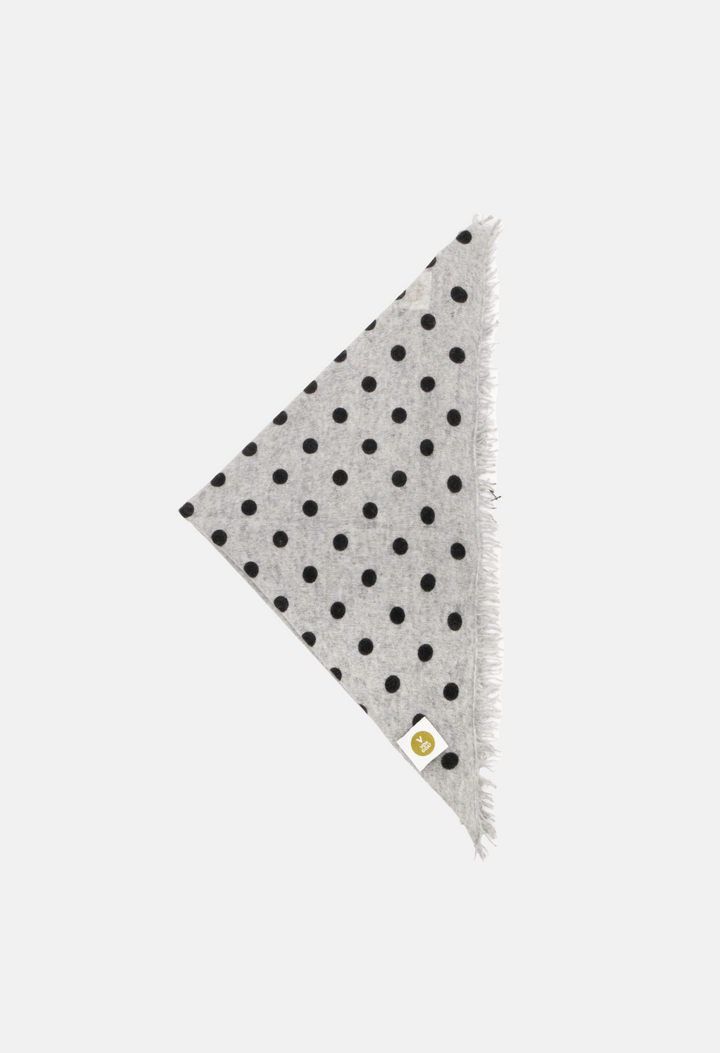 Bandana Polka Dot Mel. Light Grey/Schwarz mit Fransen