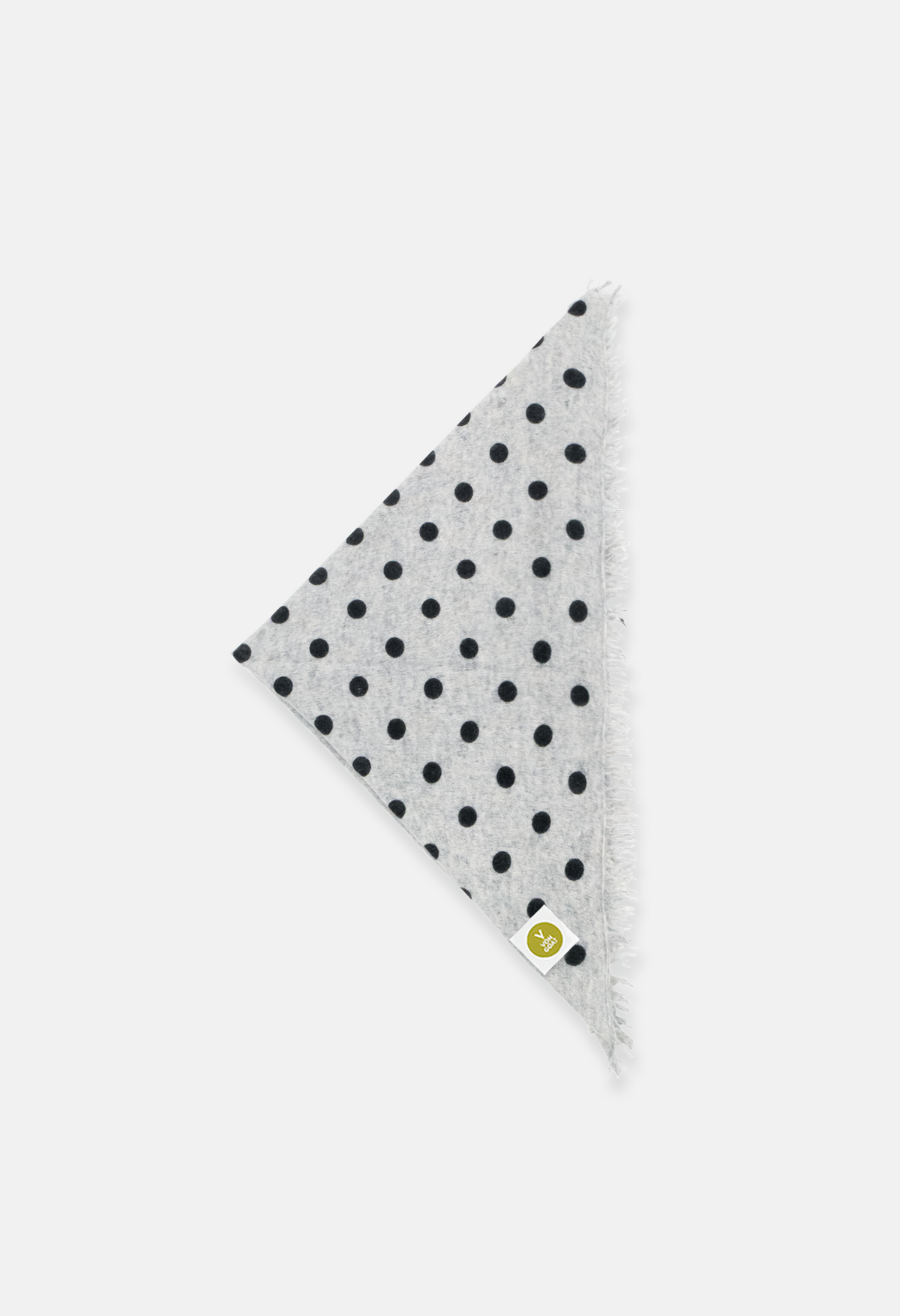 Bandana Polka Dots Mel. Light Grey/Black with Fringes