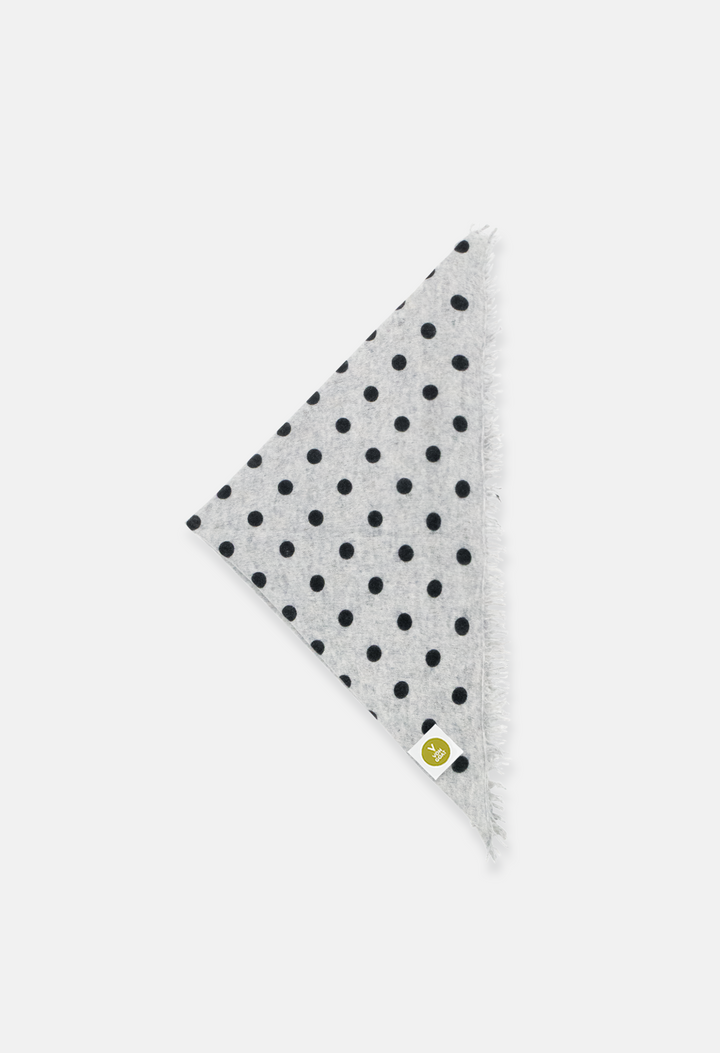 Bandana Polka Dots Mel. Light Grey/Black with Fringes
