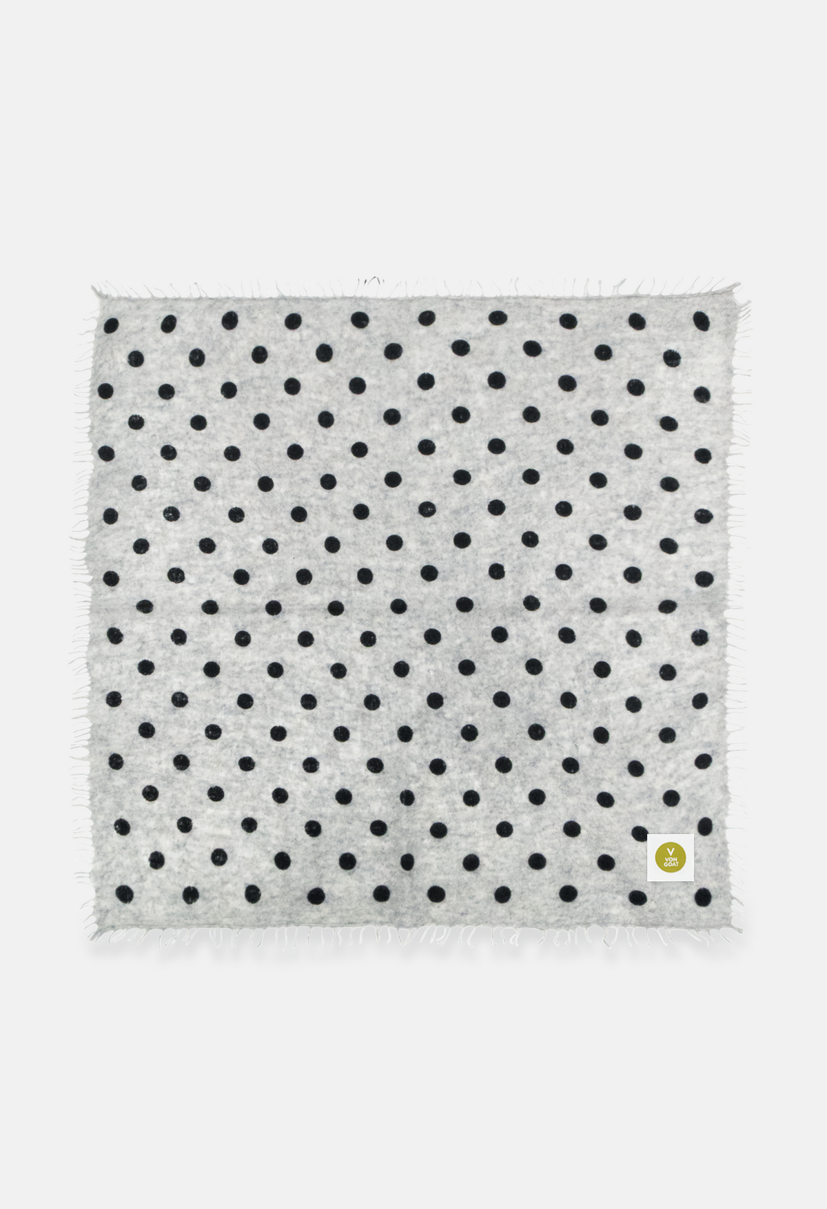 Bandana Polka Dots Mel. Light Grey/Black with Fringes