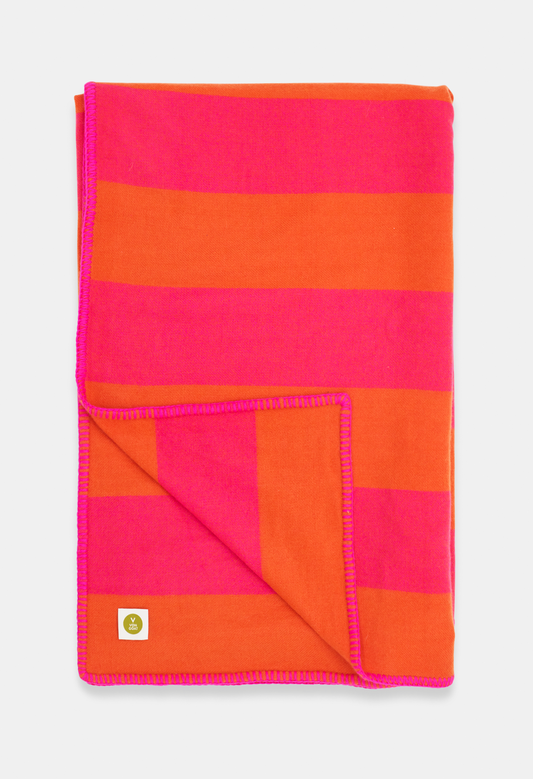 BLANKET ORANGE DAISY/NEON PINK