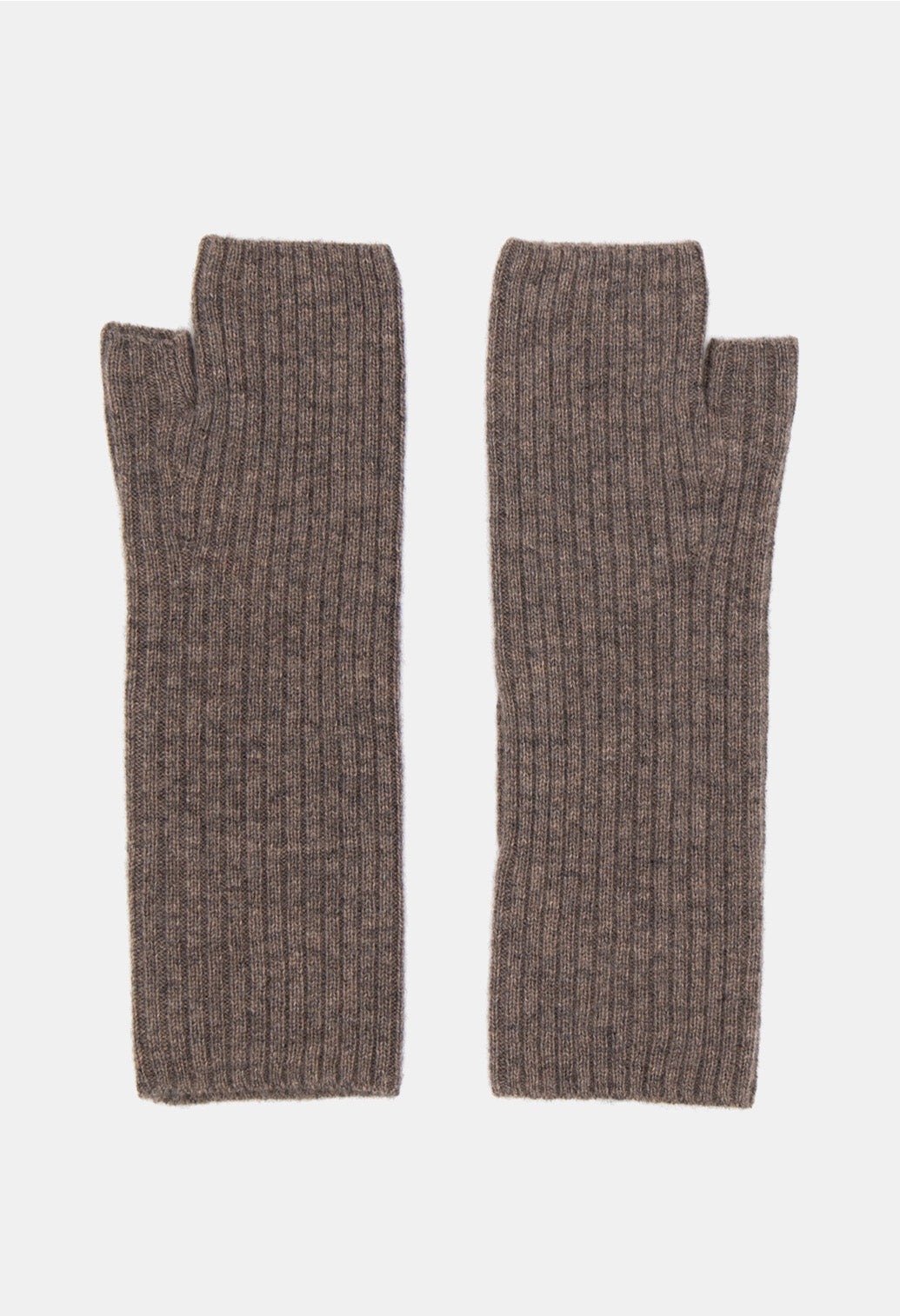 FINGERLESS MITTENS CARAMEL BROWN