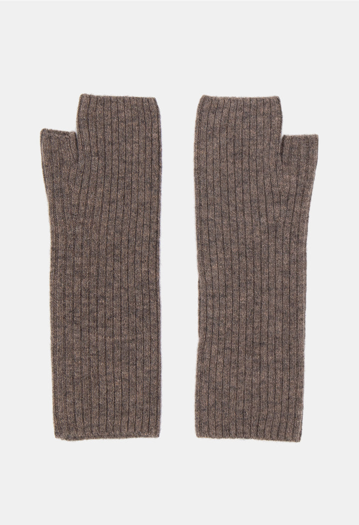 FINGERLESS MITTENS CARAMEL BROWN