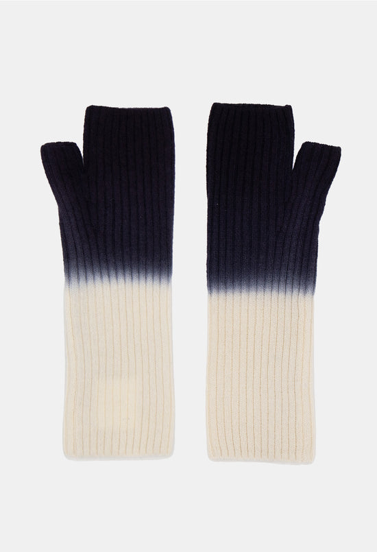 FINGERLESS MITTENS WHITE/NAVY