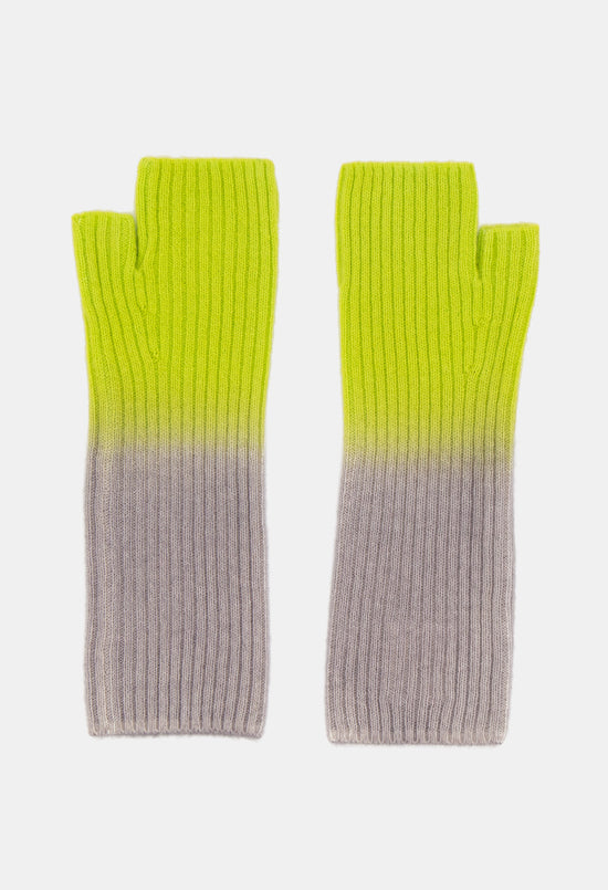 FINGERLESS MITTENS MEL GREY/NEON YELLOW