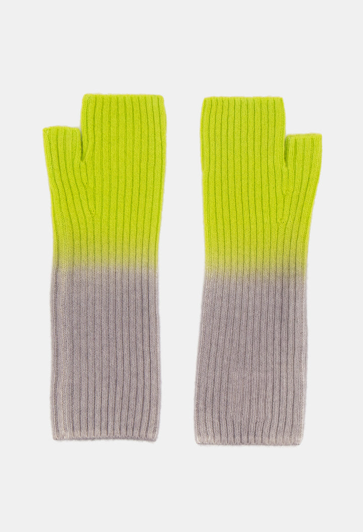 FINGERLESS MITTENS MEL GREY/NEON YELLOW