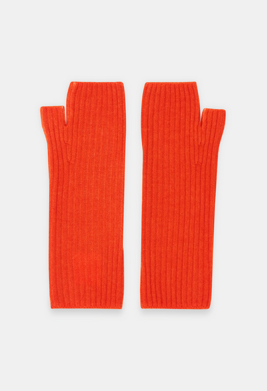 FINGERLESS MITTENS ORANGE DAISY