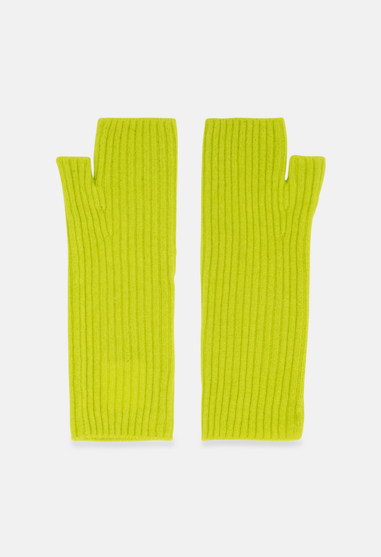 Fingerless Mittens Neon Yellow