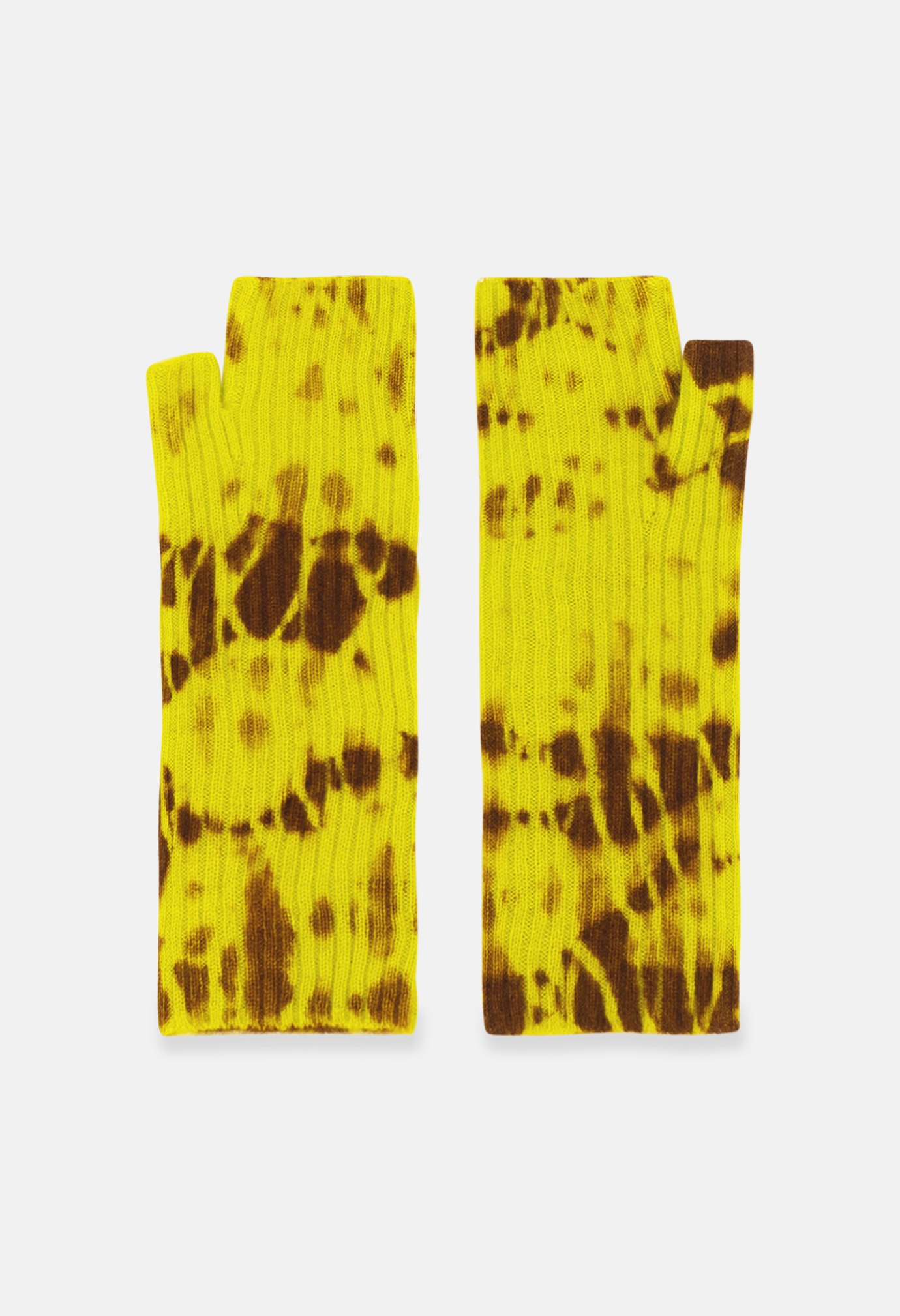 Fingerless Mittens Neon Yellow/Iced Koffy