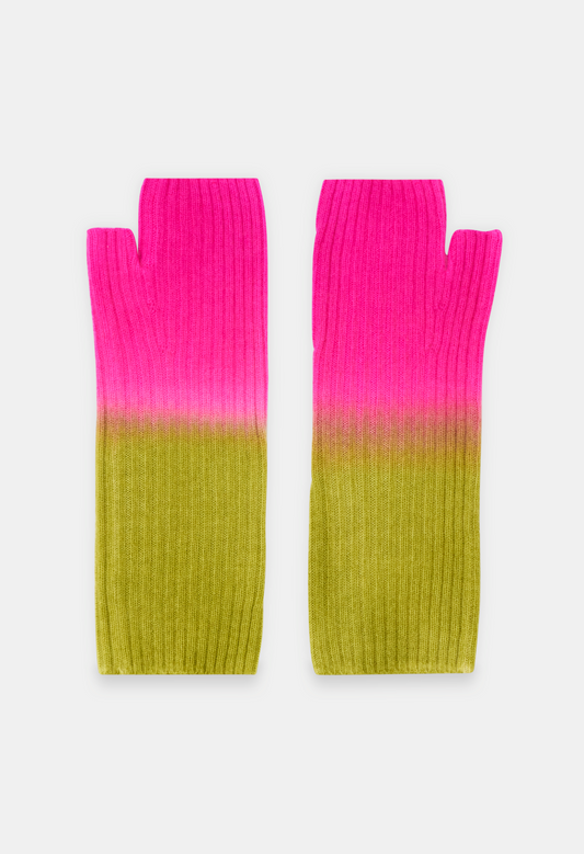 FINGERLESS MITTENS CARDAMOM/NEON PINK