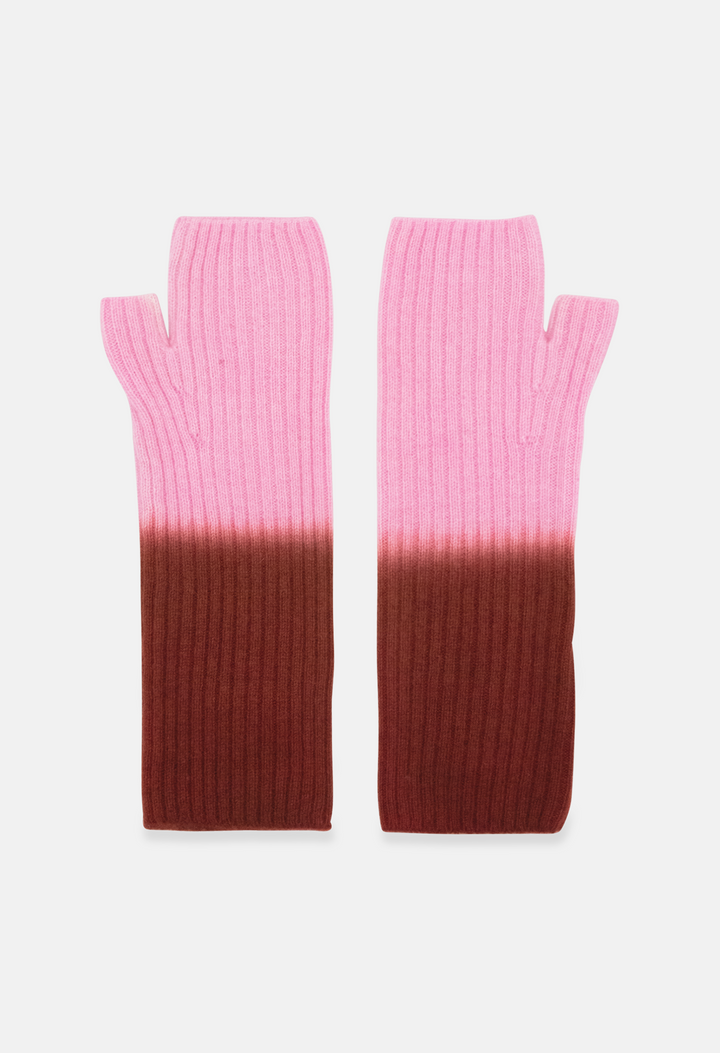 Fingerless Mittens Sun Dried Tomato/Pink Tulle