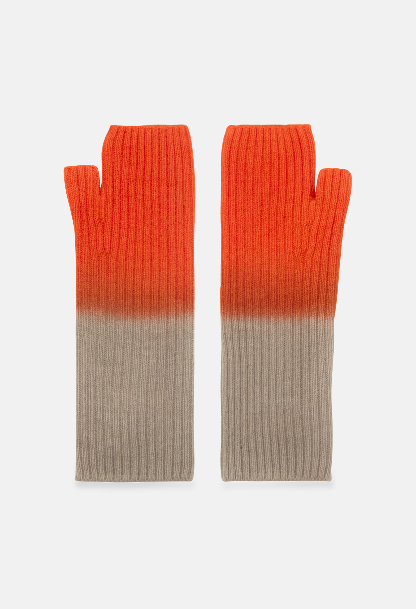 Fingerless Mittens Plaza Taupe/Orange Daisy