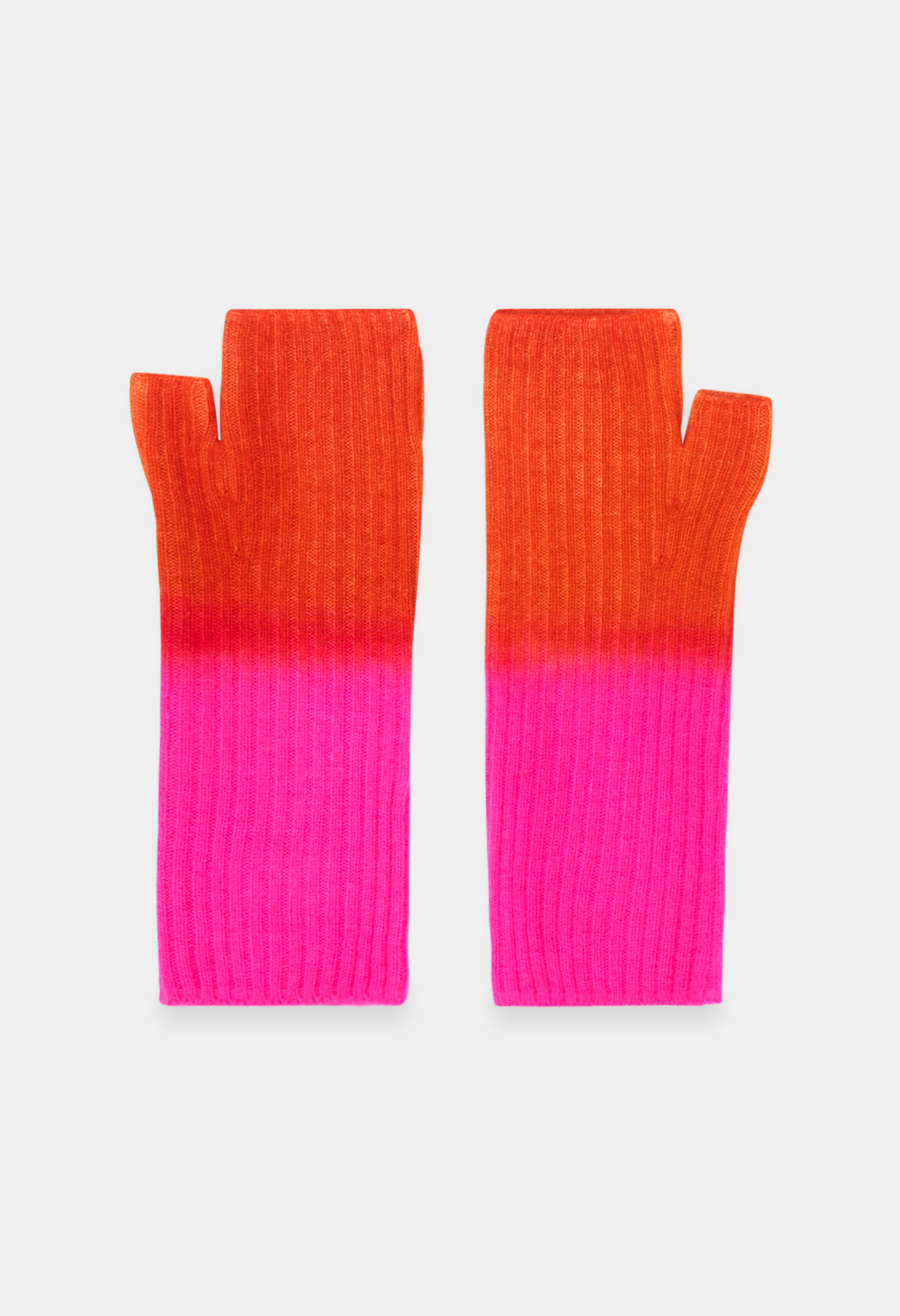 FINGERLESS MITTENS NEON PINK/ORANGE DAISY