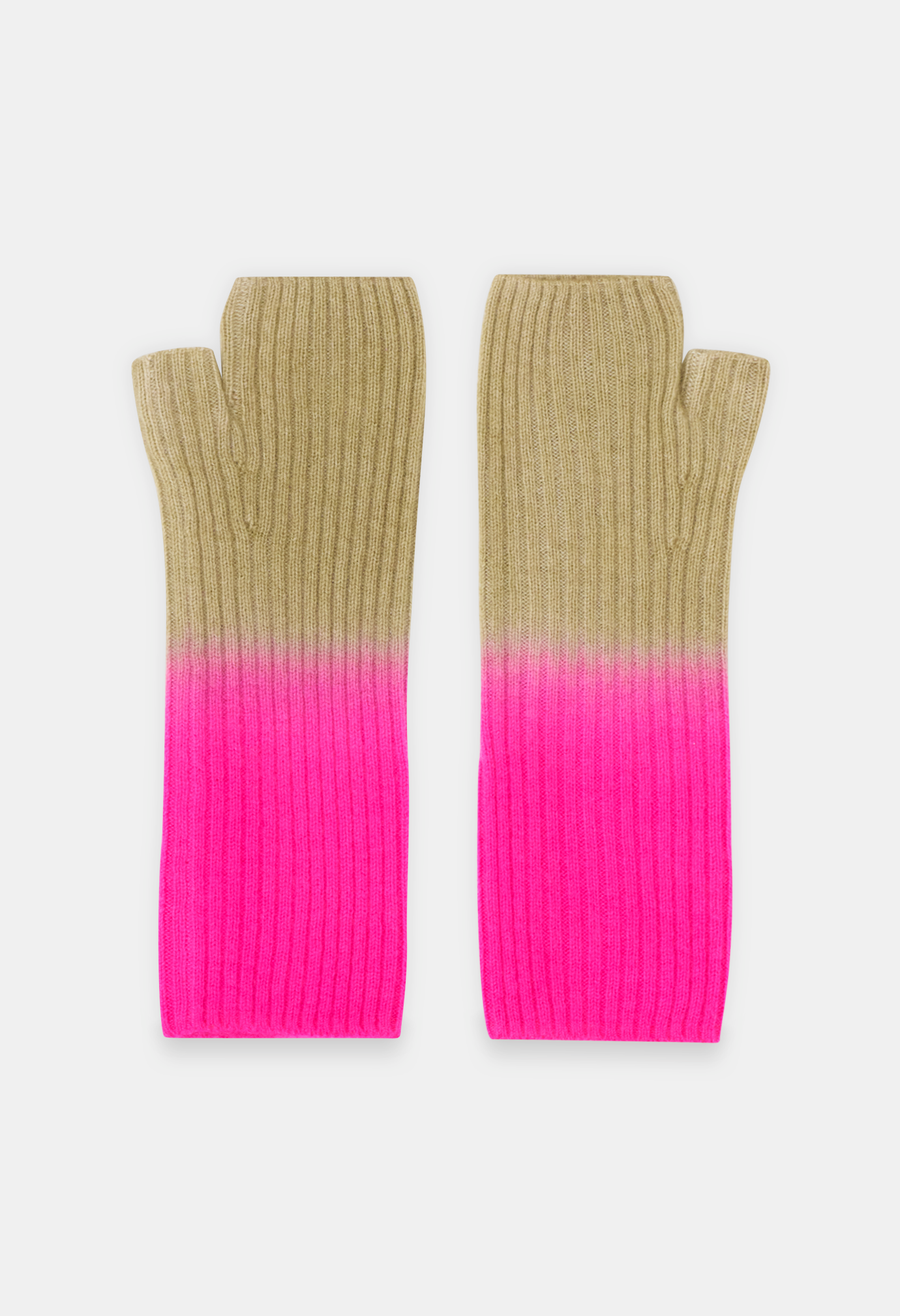 FINGERLESS MITTENS NEON PINK/PLAZA TAUPE