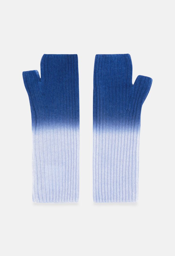 FINGERLESS MITTENS BABY BLUE/DARK BLUE