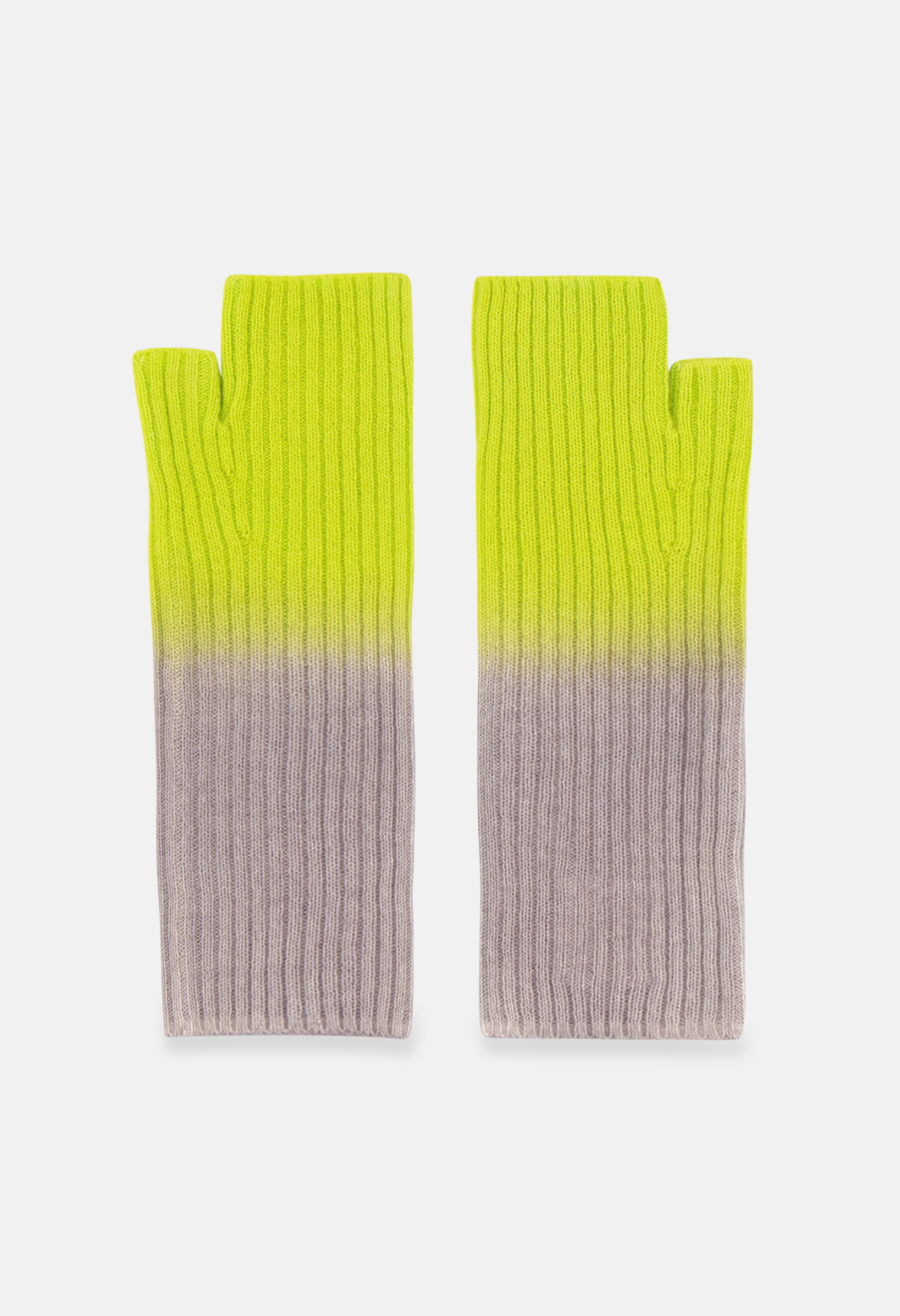 Fingerless Mittens Mel. Grey/Neon Yellow