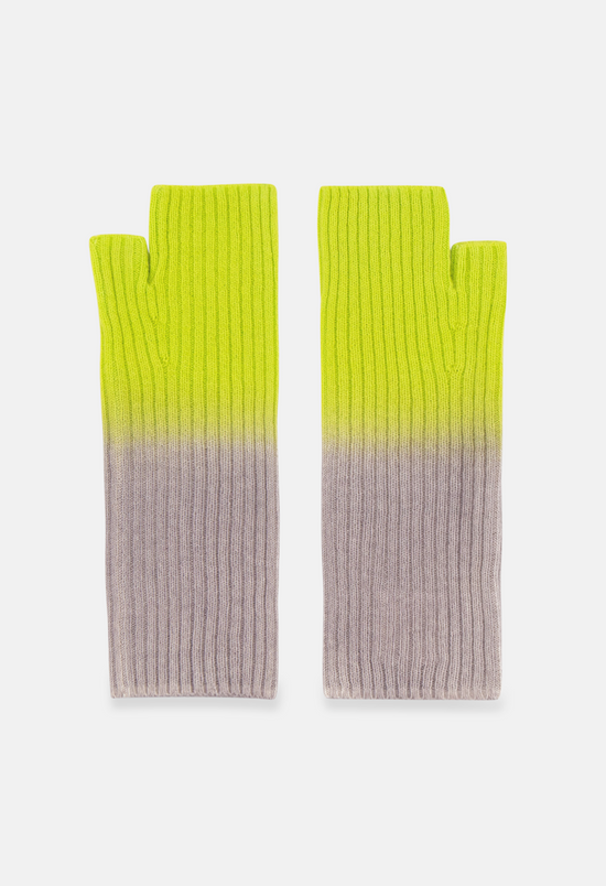 Fingerless Mittens Mel. Grey/Neon Yellow