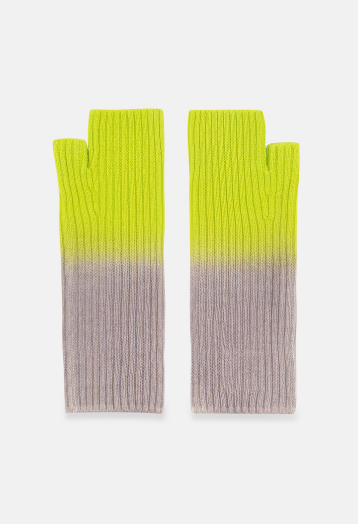 Fingerless Mittens Mel. Grey/Neon Yellow