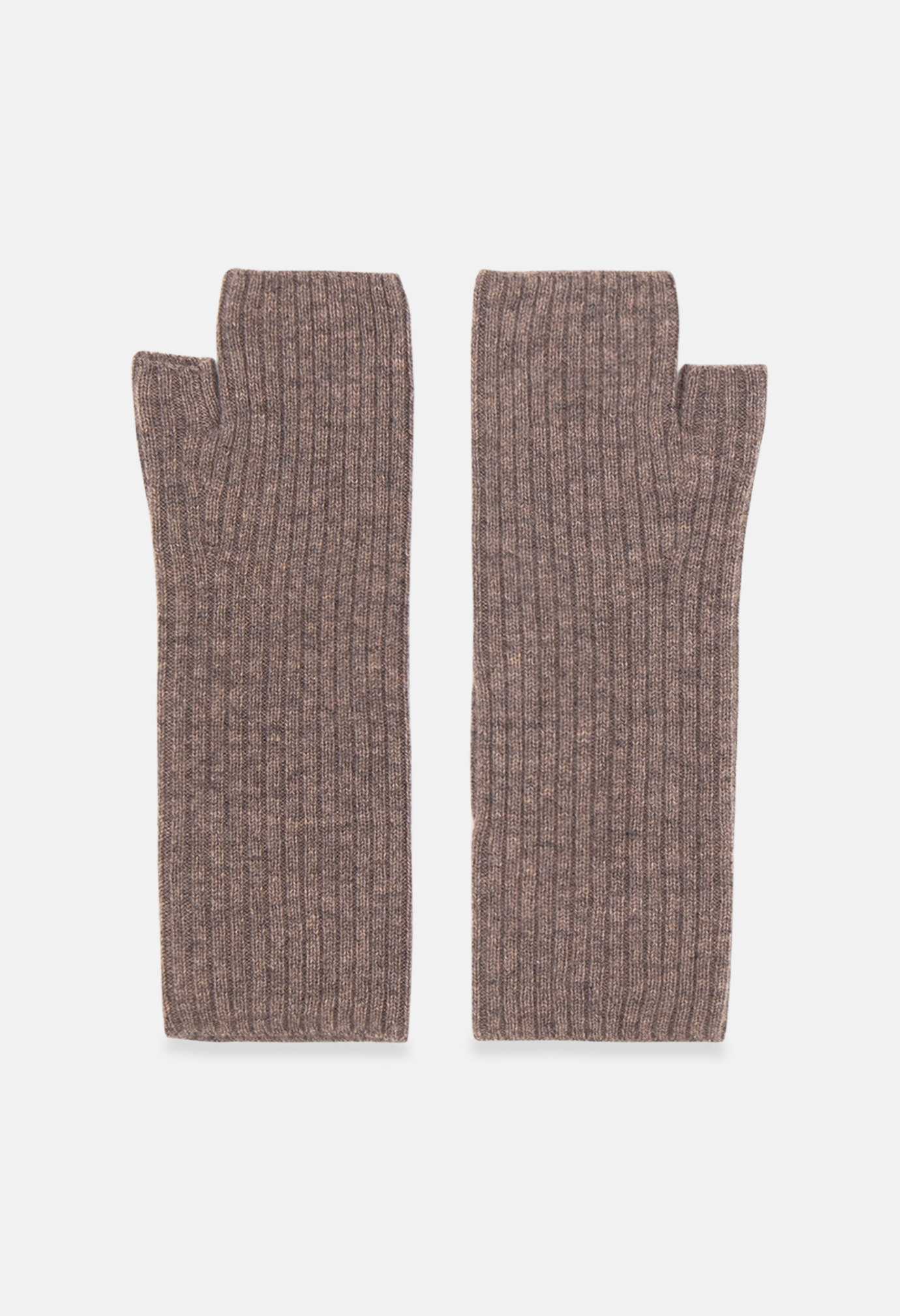 FINGERLESS MITTENS MELANGE BROWN