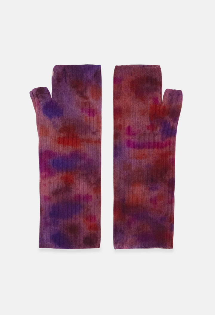Fingerless Mittens Ice Dye M