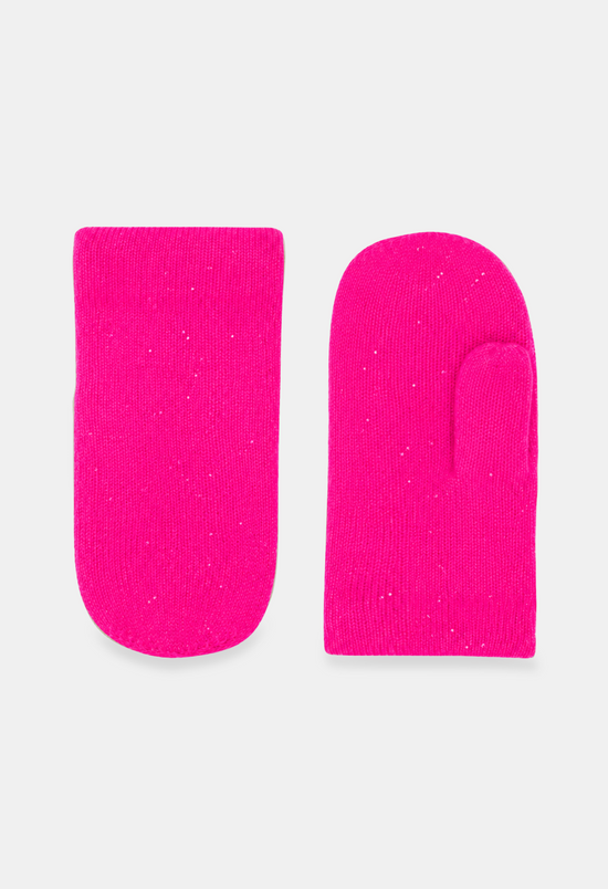 Pan Mittens Neon Pink Glitter