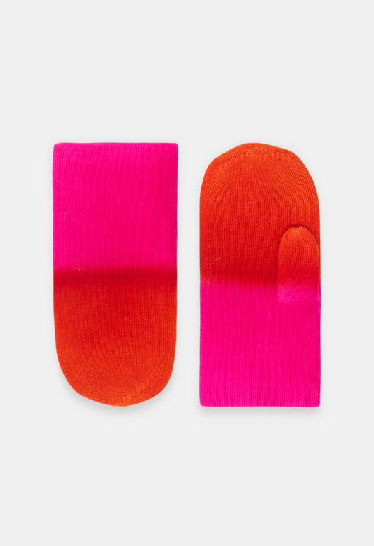 PAN MITTENS NEON PINK/ORANGE DAISY