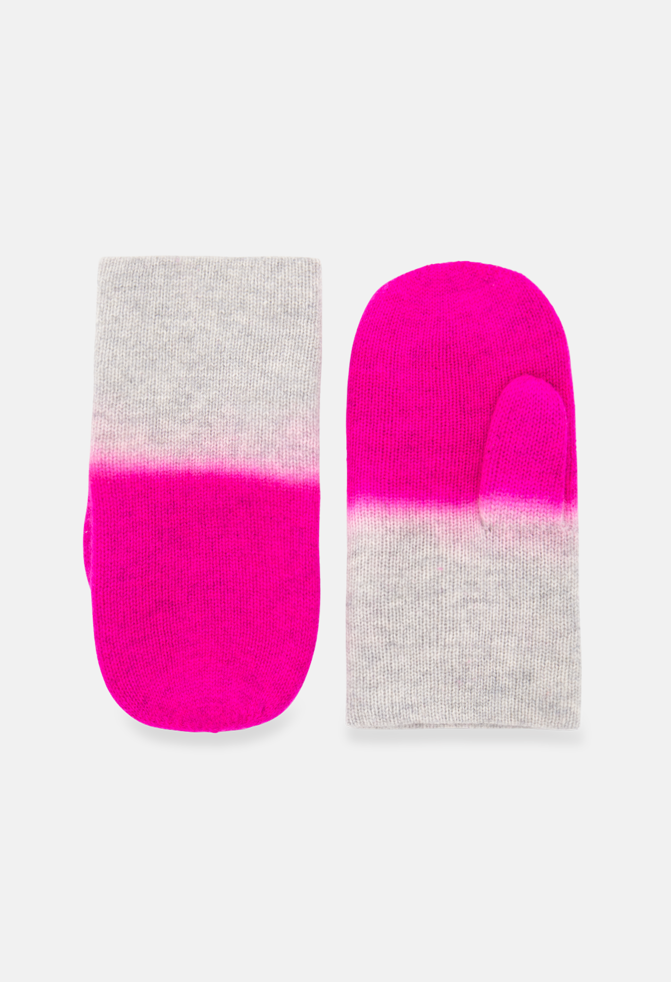 PAN MITTENS MELANGE LIGHT GREY/NEON PINK