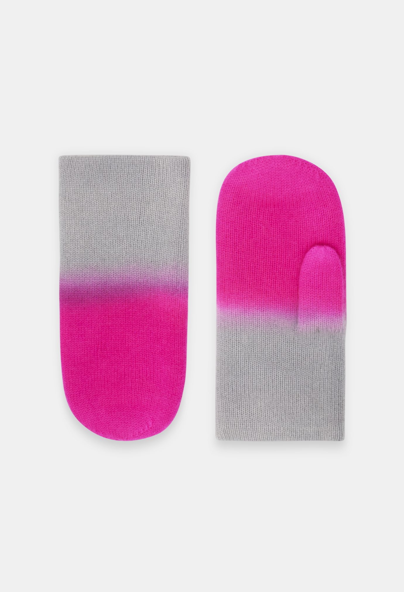 PAN MITTENS MELANGE LIGHT GREY/NEON PINK