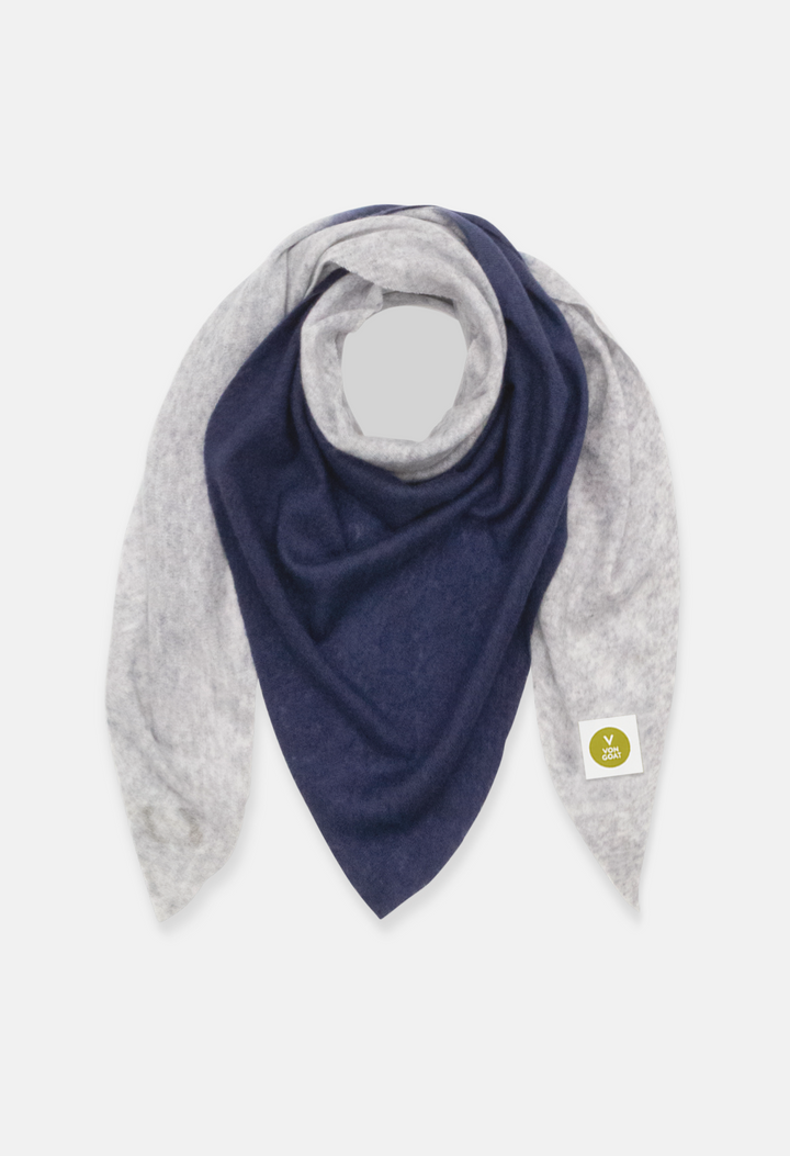 Poncho Mel. Light Grey/Crown Blue