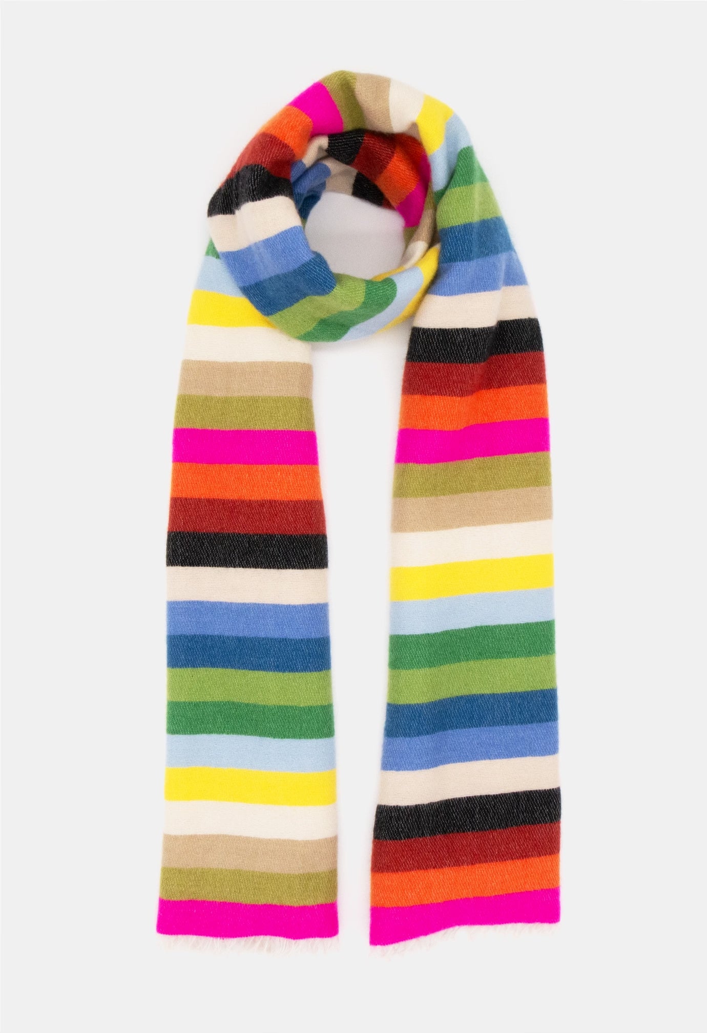 WOVEN SCARF COLOUR STRIPE NINE