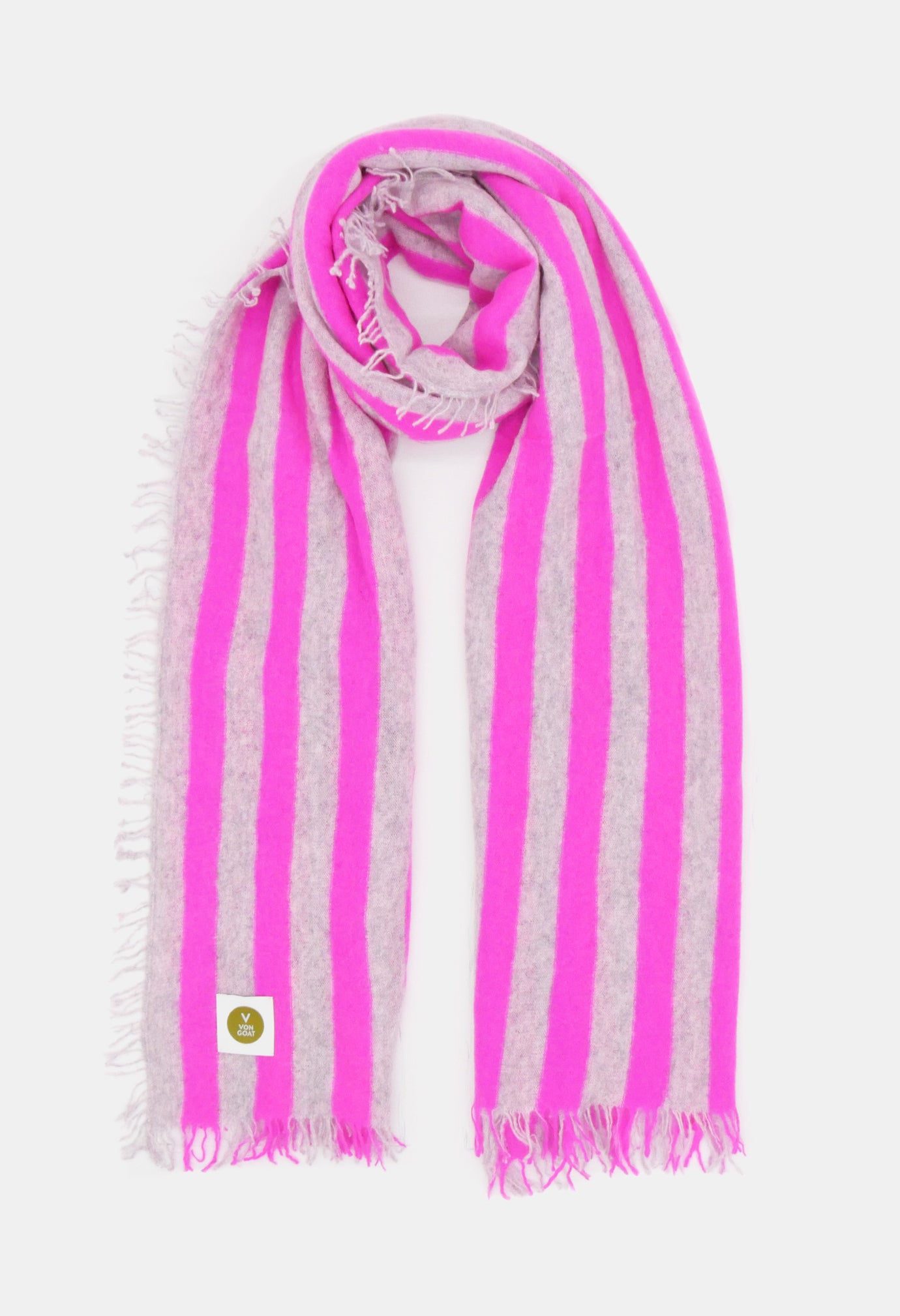 SCARF NEON PINK/MELANGE GREY