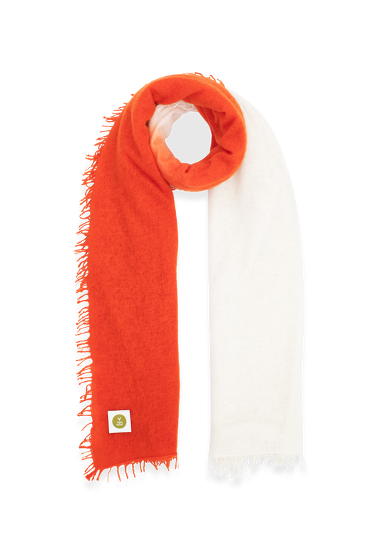 SCARF ORANGE DAISY/ WHITE