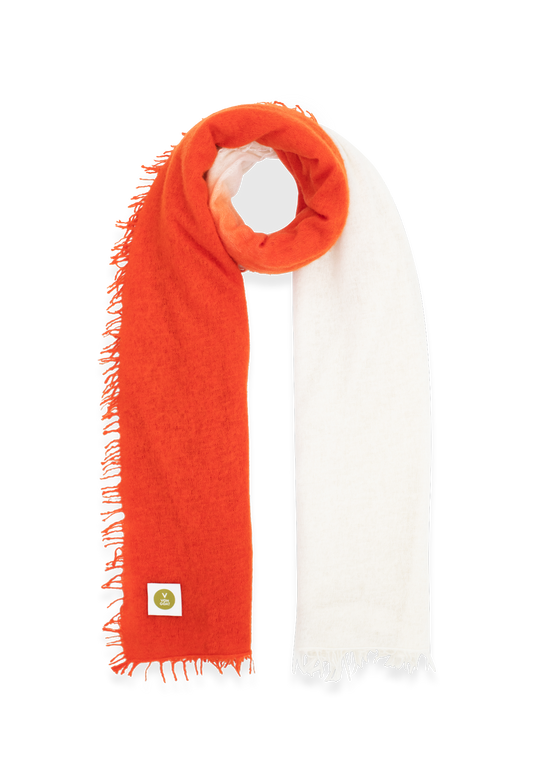 SCARF ORANGE DAISY/ WHITE