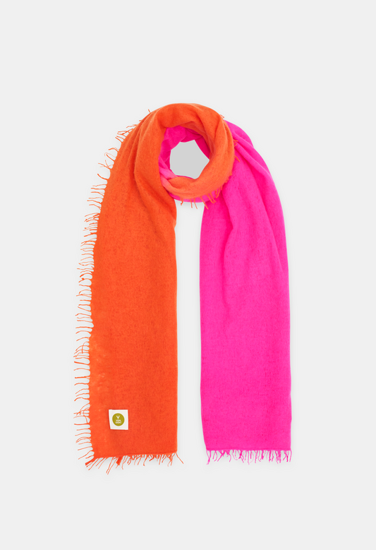 SCARF ORANGE DAISY/NEON PINK