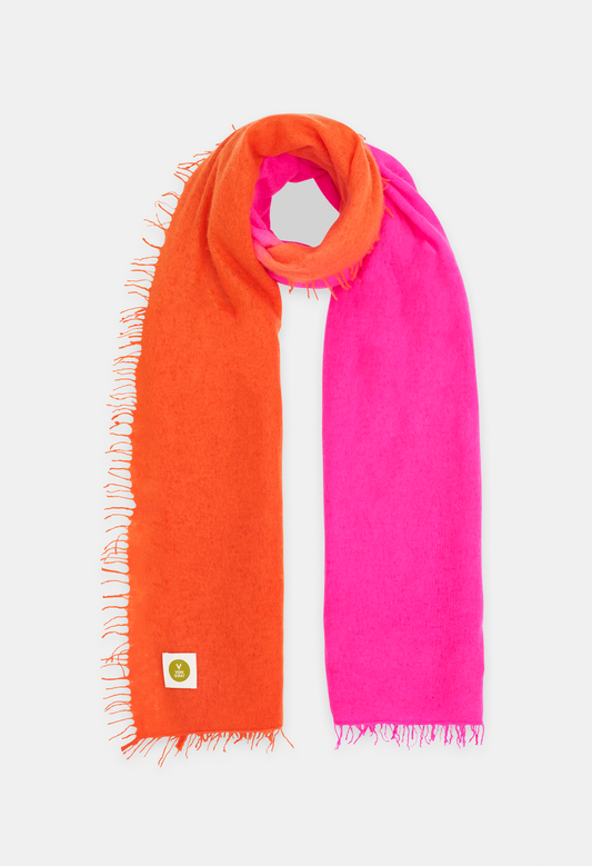 SCARF ORANGE DAISY/NEON PINK