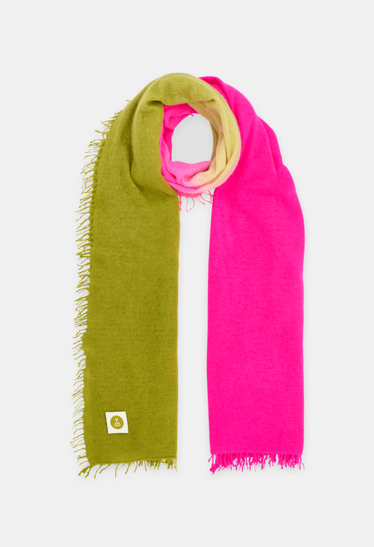 SCARF CARDAMOM/NEON PINK