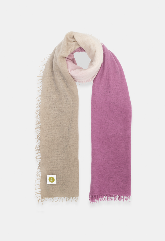 SCARF PLAZA TAUPE/ORCHID