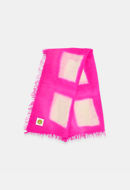 SQUARE SCARF ICEBEAR/NEON PINK